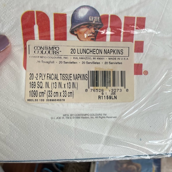 GI Joe vintage party napkins still sealed - Picture 2 of 3